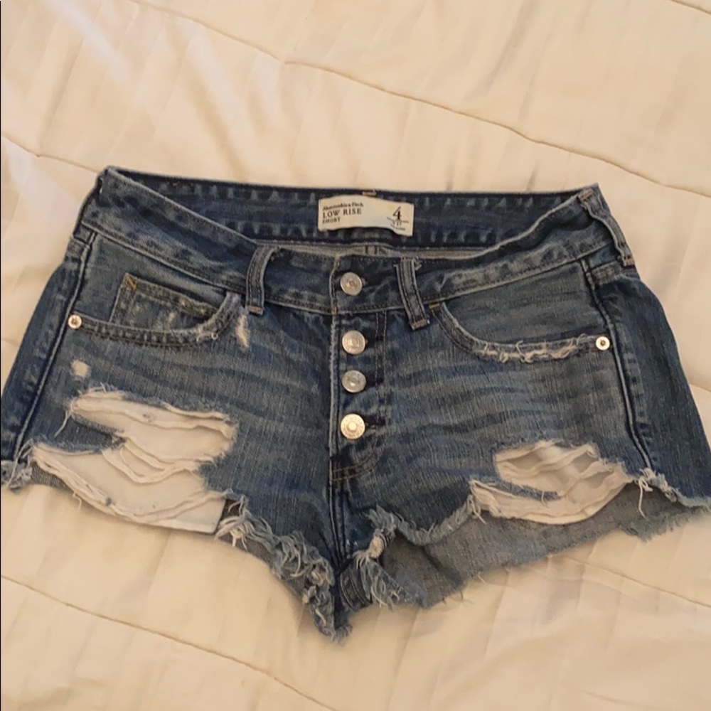 Abercrombie distressed jean shorts